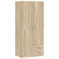 armario de madera de ingenieria roble sonoma 80x52x180 cm vidaxl