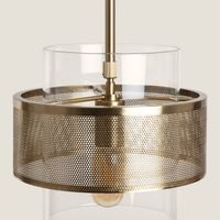 ledkia lampara de techo metal y cristal jaelyn dorado