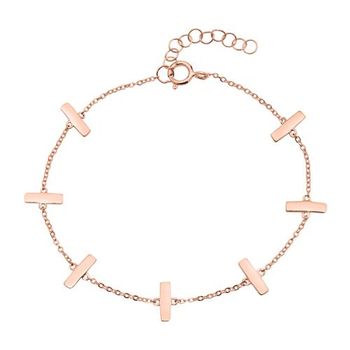 Pulsera de plata 925 chapada en oro rosa