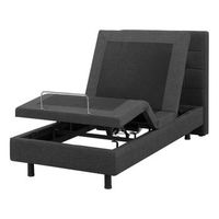 cama ajustable electrica con mando a distancia de tela gris oscuro 80 x 200 cm duke