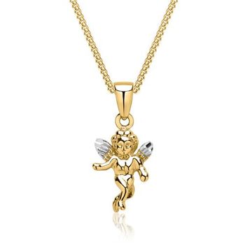 Cadena con colgante ángel 8 quilates oro