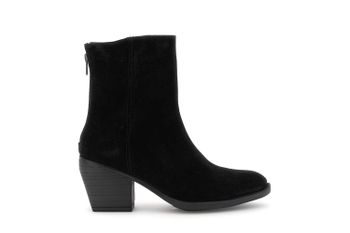 botines de ante con cremallera black 37