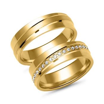 Alianzas de oro con 38 diamantes