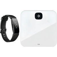 fitbit inspire hr fitness tracker  aria air smart scale bundle - black black