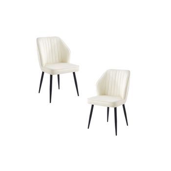 Pack 2 Sillas Wenye De Polipiel 85*48*44 Cm - Blanco
