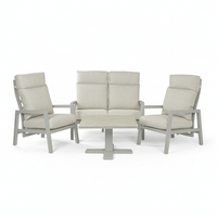 conjunto relax de exterior reclinables aluminio color gris 125x105x82