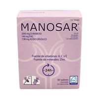 manosar polvo 1 caja con 30 sobres complemento alimenticio para cuidado y bienestar