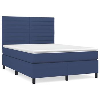 Cama Tapizada 203x144x128 Cm Tejido - Azul