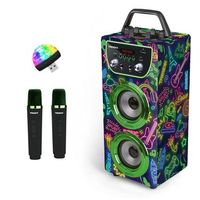 karaoke 2 microfonos inalambricos  karaoke infantil  altavoz karaoke  karaoke nina y karaoke ninos  altavoz bluetooth con microfono y radio fm   trendix - neon world