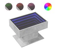 mesa de cafe - mesa de centro y led madera ingenieria gris hormigon 70x50x45cm