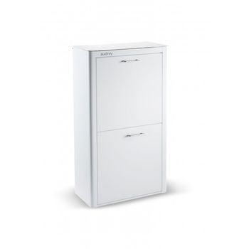 Cesto De Ropa Audrey, 100l, 3 Compartimentos, Metal Blanco, Diseño Moderno,,