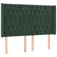cabecero cama mueble de dormitorio con led de terciopelo 163 x 16 x 118128 cm verde oscuro m020002034