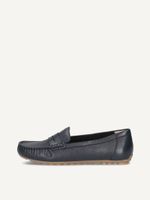 caprice moccasin blue made of leather without heel size 39