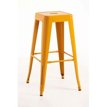 Pack 4 Taburetes Torix Altos 76 Cm De Acero Reforzado 76*30*30 Cm - Naranja Azafrán