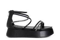 sandalias asimetricas con mignons black 39
