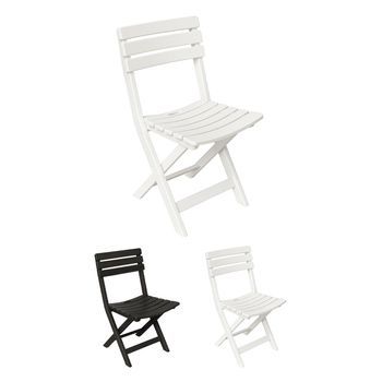 Jardin202 - Silla Birki Plegable 44cm X 41cm X 78cm  Asiento Y Respaldo Ergonómicos  Jardín, Playa, Terraza, Patio. Balcón  Pack 4 Uds (blanco)  Pack 4 Uds (blanco)jardin202