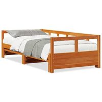 sofa cama sin colchon madera maciza pino marron cera 80x200 cm