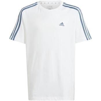 adidas Camiseta T-shirt Essentials 3-Stripes blanc para niño