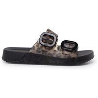 pisamonas zapatos sandalias habana doble hebilla animal print para mujer