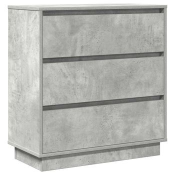 Armario De Noche Gris Concreto 71 X 34,5 X 75 Cm Vidaxl