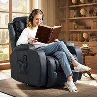 sillon de masaje reclinable de pu acero homcom 82x99x103cm negro