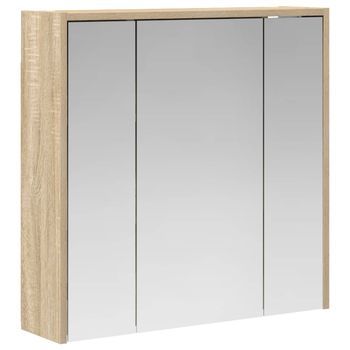 Armario Con Espejo De Baño | Mueble De Baño Roble Sonoma 63,5 X 16 X 62,5 Cm