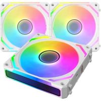 ventilador suplementario 3x120mm argb blanco 800-2000rpm con hub y cable modular