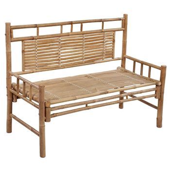 Banco De Jardín | Silla De Jardín Con Cojín Bambú 120 Cm