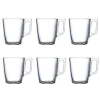 caja 6 mugs vidrio 25cl luminarc nuevo - transparente apto microondas