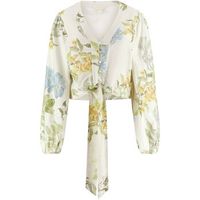 guess camisa ls shirley linen top para mujer