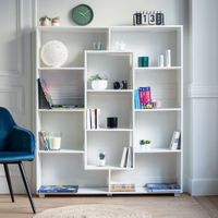 libreria multiforme de 11 estantes blanca