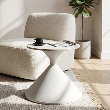 Mesa de centro de metal blanca cm ø 42x40