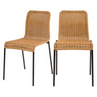 set de 2 sillas de exterior en resina natural tejida