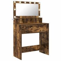 mesas de tocador  mesa de maquillaje de dormitorio roble ahumado 80 x 396 x 135 cm
