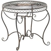 mesa de jardin sheela metal bronce o 90 cm clp