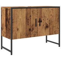 mueble de bano  armario de lavabo madera de ingenieria envejecida 80x33x60 cm