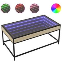 mesa de cafe  mesa de centro con infinity led roble sonoma 90x50x41 cm