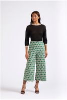 pantalon palazzo cropped de popelina estampada rhombus multiverd