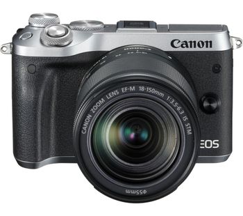 Canon EOS M6 Mirrorless Camera with 18-150 mm f/3.5-6.3 Wide-angle Zoom Lens - Silver, Silver