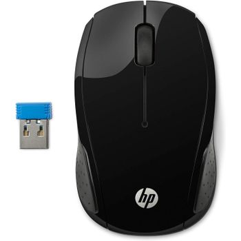 HP 200 - Ratón Inalámbrico Wireless Mouse 1000 dpi, Puerto USB, 2 Botones y Rueda de Desplazamiento, Conexión inalámbrica de 2,4 GHz, 12 Meses Duración Batería, Windows 7 y Superiores, Mac OS 10.x y