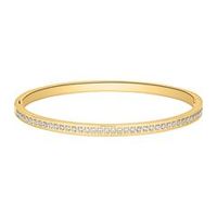 brazalete grabable de acero inoxidable chapado en oro con circonita cubica