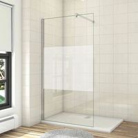 aica panel de ducha serigrafiado central vidrio 8mm con pelicula de seguridad a prueba de explosiones 68-70x200cm con barra 90cm