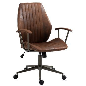 Silla De Oficina Nampa En Cuero De Imitación Simil Cuero Coñac 61x69x97 Cm Clp