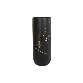 Jarron Resina 35x35x90 Beso Mate Negro