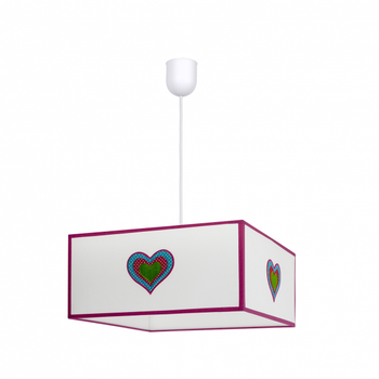 Lampara Colgante Amor 1xe27 Blanco/rosa Regx35x35 de FABRILAMP.