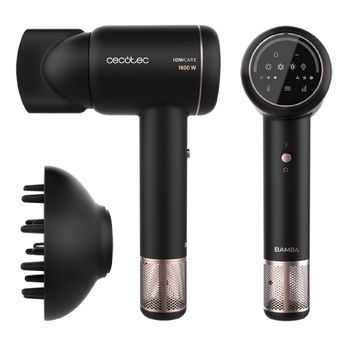 Secador Con Motor Digital Brushless Bamba Ionicare Rockstar Ion Touch. 1600 W, Ion Real, Pantalla Táctil, Accesorios Con Unión Magnética: Difusor Y Boquilla Concentradora, Cable 1,8m