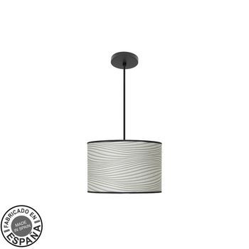 Colgante moda 1xe27 negro/surco gris regx30x30cm