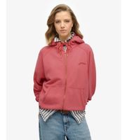 superdry para mujer w2012287a sudadera con capucha y cremallera essential logo raglan rojo xs casual algodon