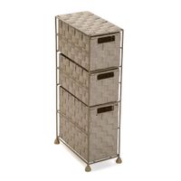 mueble de bano con 3 cajones en metal y nylon beige