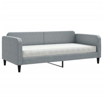 Sofá Cama | Cama Para Adultos Con Colchón Tela Gris Claro 90x190 Cm